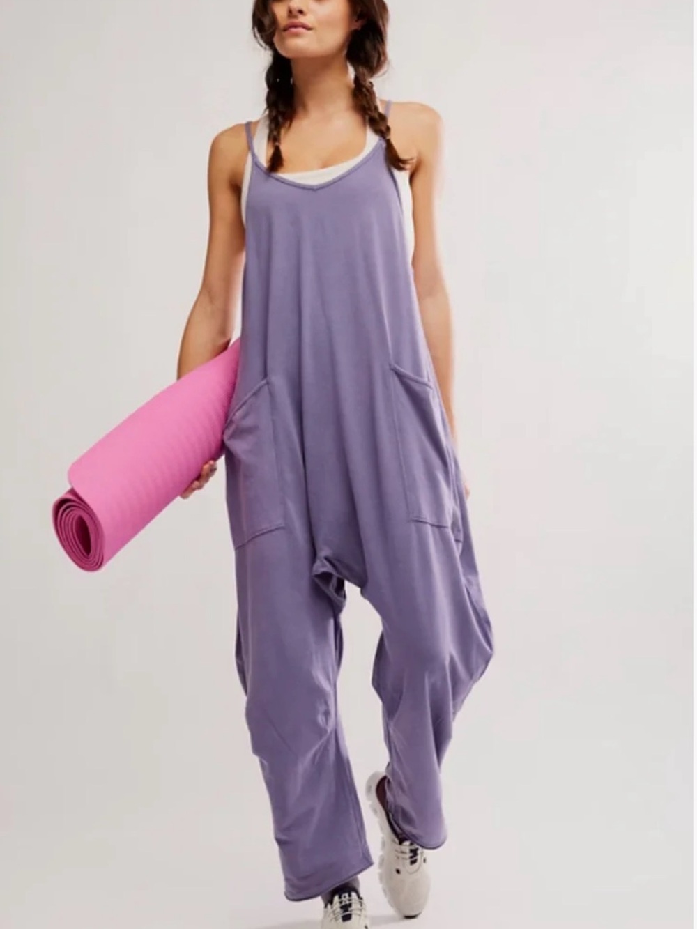 FP Movement by Free People Graphite Relaxed-Strap Jumpsuit